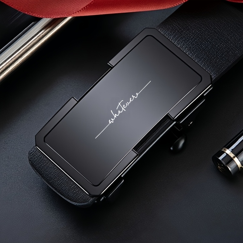 Men's Stylish PU Belt with Automatic Alloy Buckle